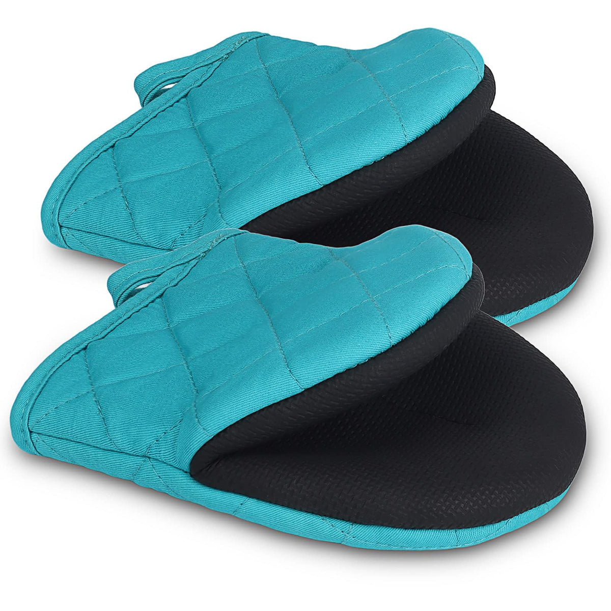 Goldmeet Mini Oven Mitts 2-Pack, 7"x5.5", 500°F Silicone Grip, Gray