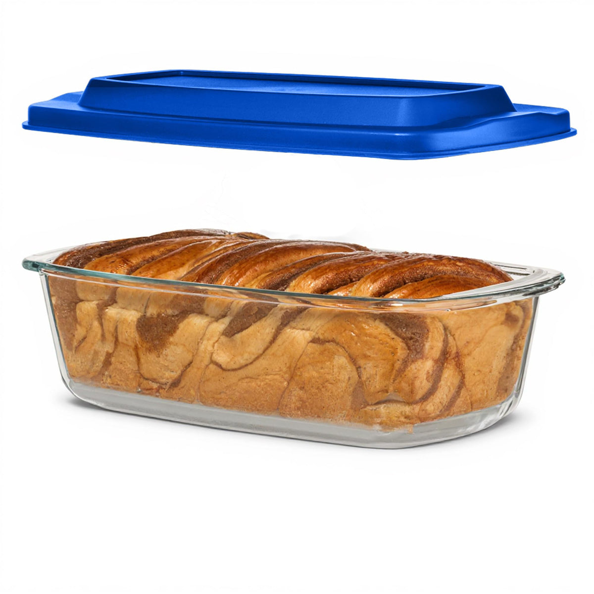 Razab (2 Pack Large 7.6 Cups / 1800 Ml / 1.9 Qt Glass Loaf Pans with Lids