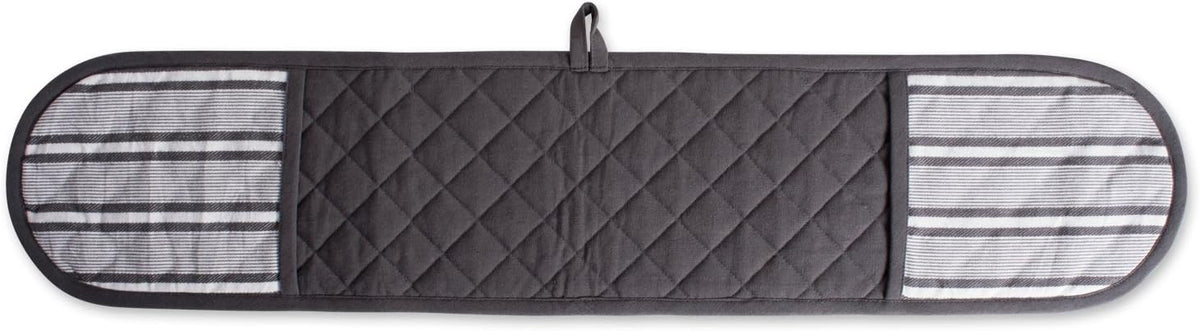 DII Double Strip Chef Kitchen Cooking & Baking Collection, Double Oven Mitt, 35x7.5, Mineral Gray