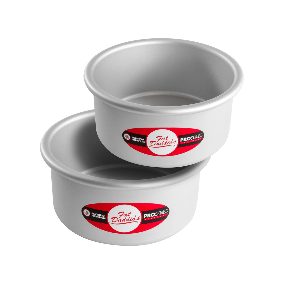 Fat Daddio's Anodized Aluminum Round Cake Pans, 2 Piece Set, 8 x 2 Inch