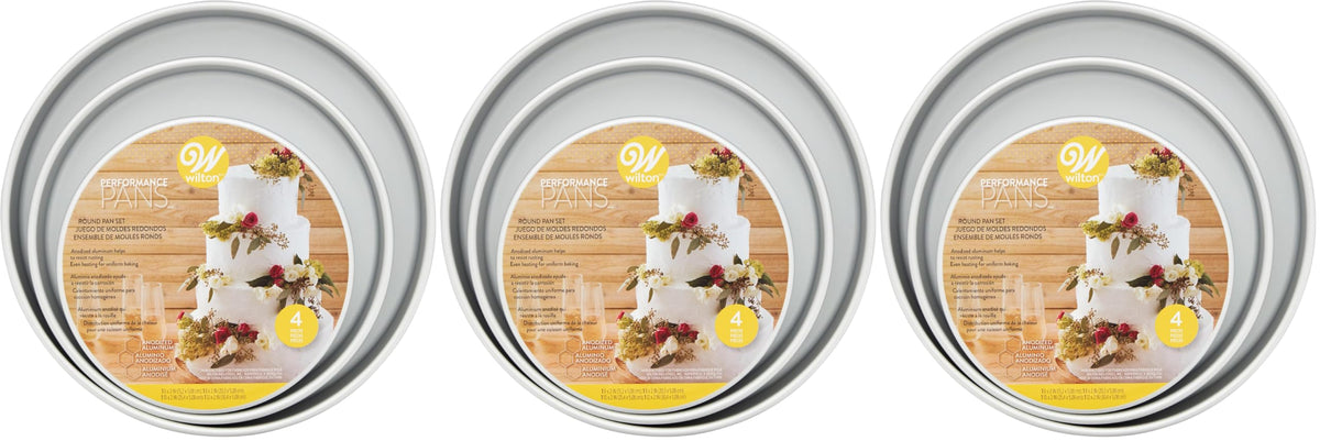 Wilton Aluminum Round Cake Pan Set, Made Without PFAS, 9 x 2 in