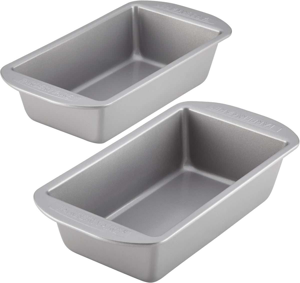 Farberware Nonstick Bakeware Bread and Meat Loaf Pan Set for Baking, Gray