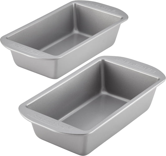 Farberware Nonstick Bakeware Bread and Meat Loaf Pan Set for Baking, Gray