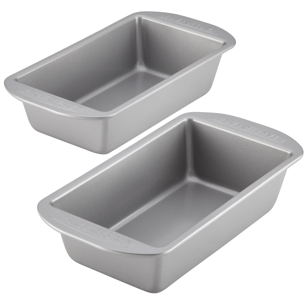 Farberware Nonstick Bakeware Bread and Meat Loaf Pan Set for Baking, Gray