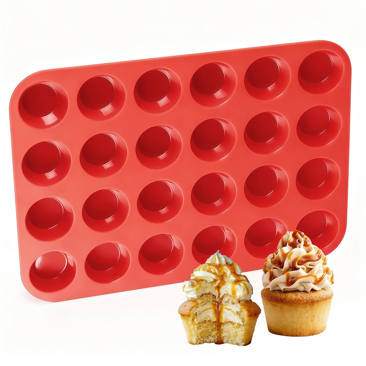 CAKETIME 12 Cups Silicone Muffin Pans for Baking - Regular Size Cupcake Pan Muffin Tin for Baking Nonstick Food Grade Silicone Molds