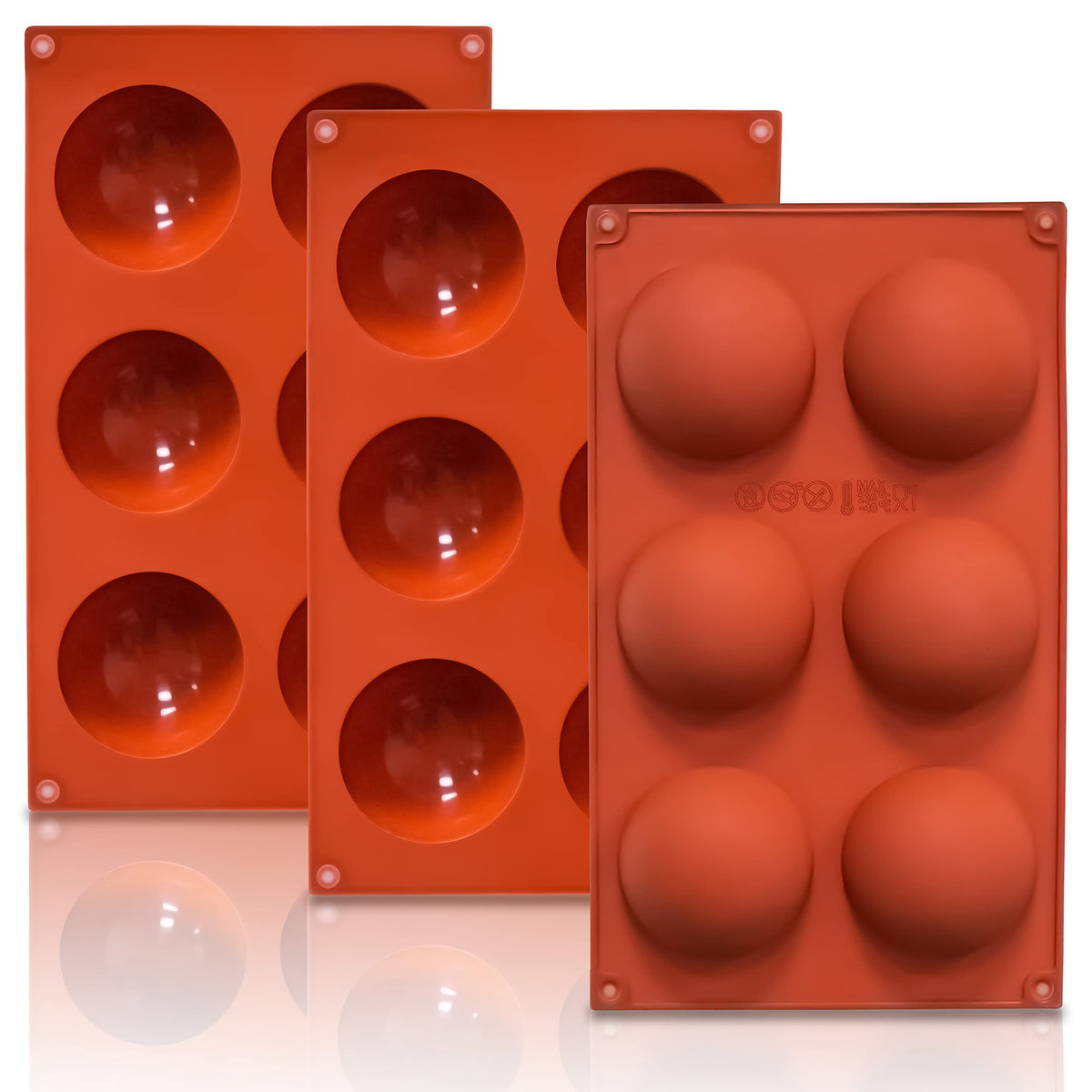 Lerykin Mini 24-Cavity Semi Sphere Silicone Molds Non-Stick, 2 Packs Half Sphere Silicone Baking Molds for Making Jelly, Chocolates and Cake