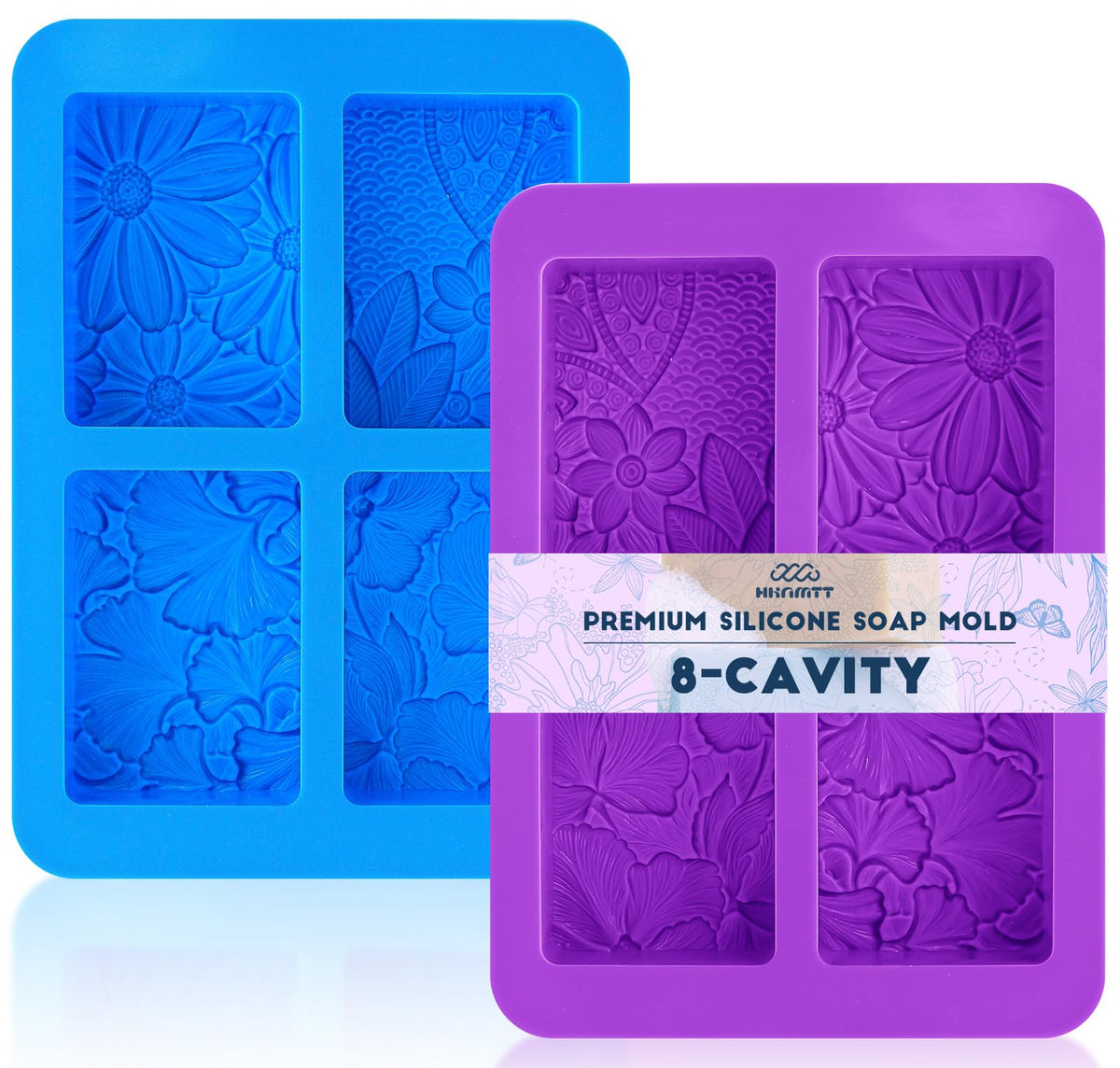 HKNMTT Halloween Silicone Molds for Baking Extra large, 6 Cavities 3D Skull Cake Pizza Pan Molds, Nonstick Halloween Skeleton Mold for Soap Ice 2PCS