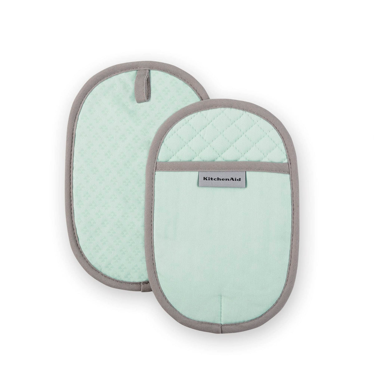 KitchenAid Asteroid Pot Holder 2-Pack Set, Pebbled Palm Green, 6.5"x10"