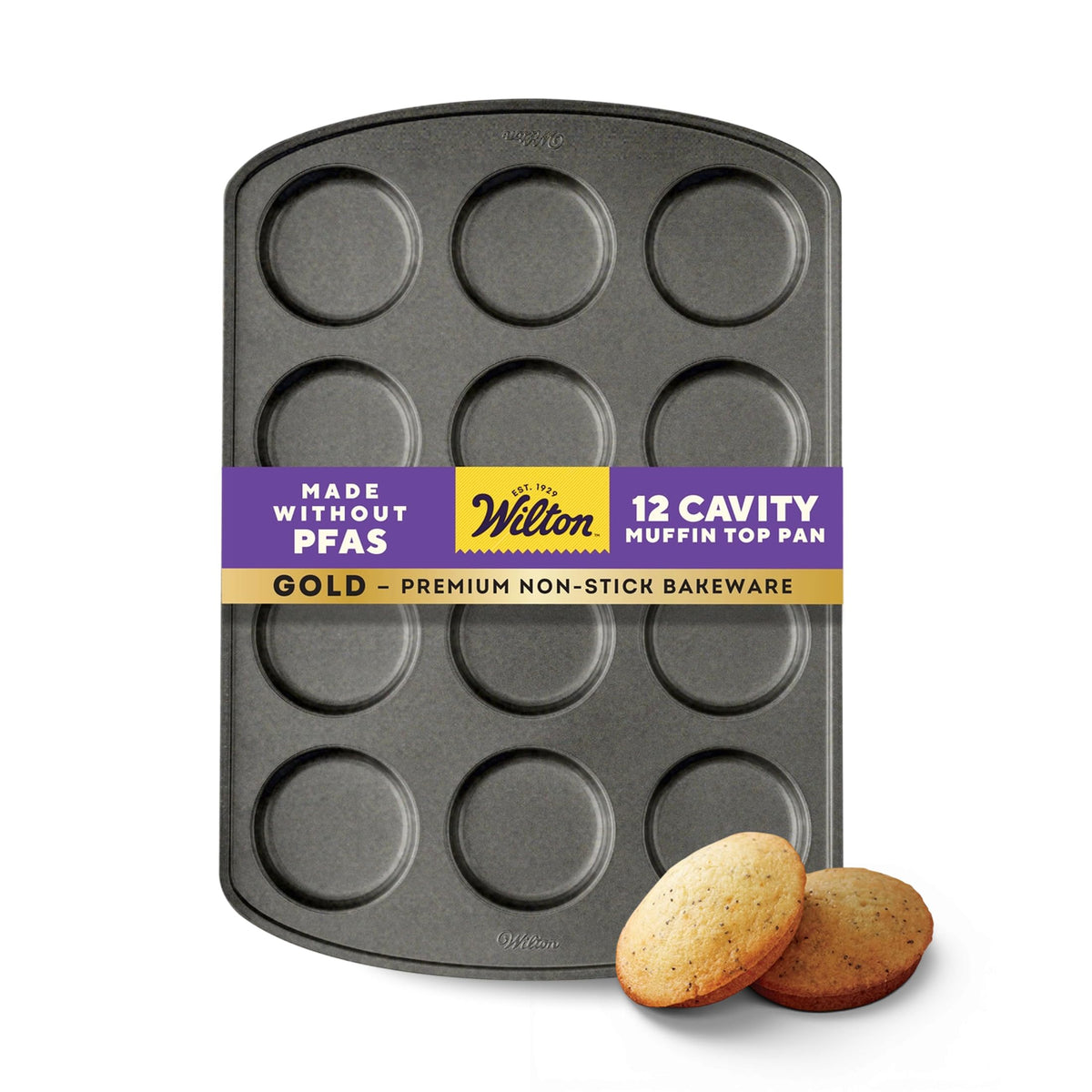 Wilton Gold Non-Stick Muffin Top Pan, Made Without PFAS, 11 x 16 in