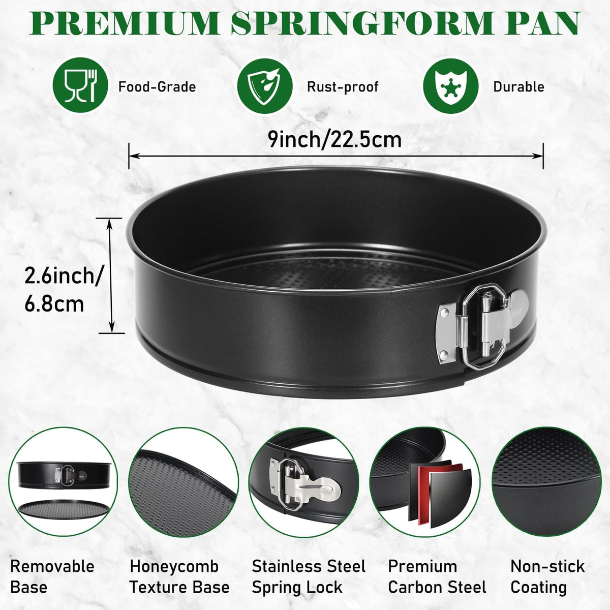 9 Inch Springform Pan 50Pcs Parchment Paper Cheesecake Nonstick Baking Mold