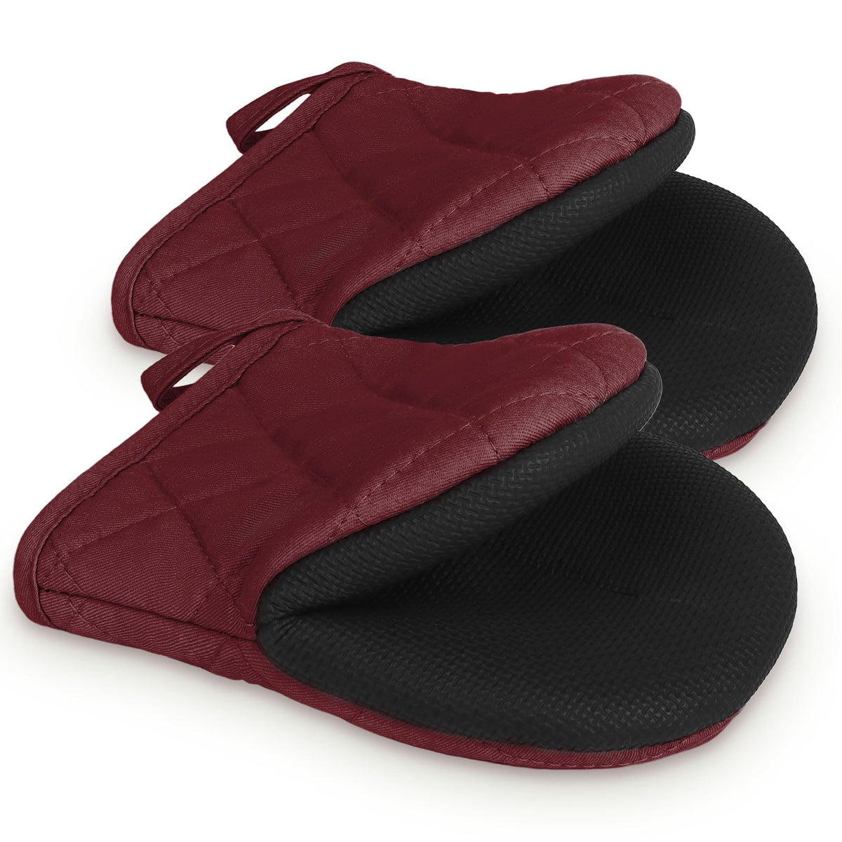Goldmeet Mini Oven Mitts 2-Pack, 7"x5.5", 500°F Silicone Grip, Gray