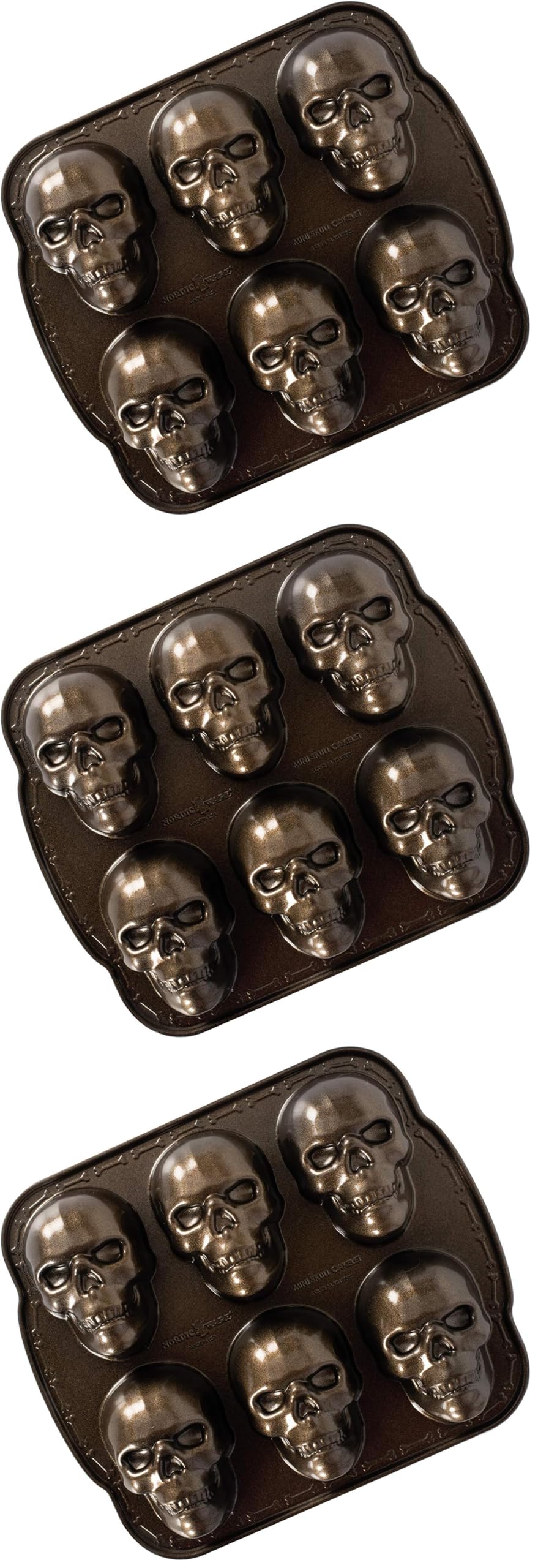 Nordic Ware Halloween Bakeware, Haunted Skull Cakelet Pan, Bronze