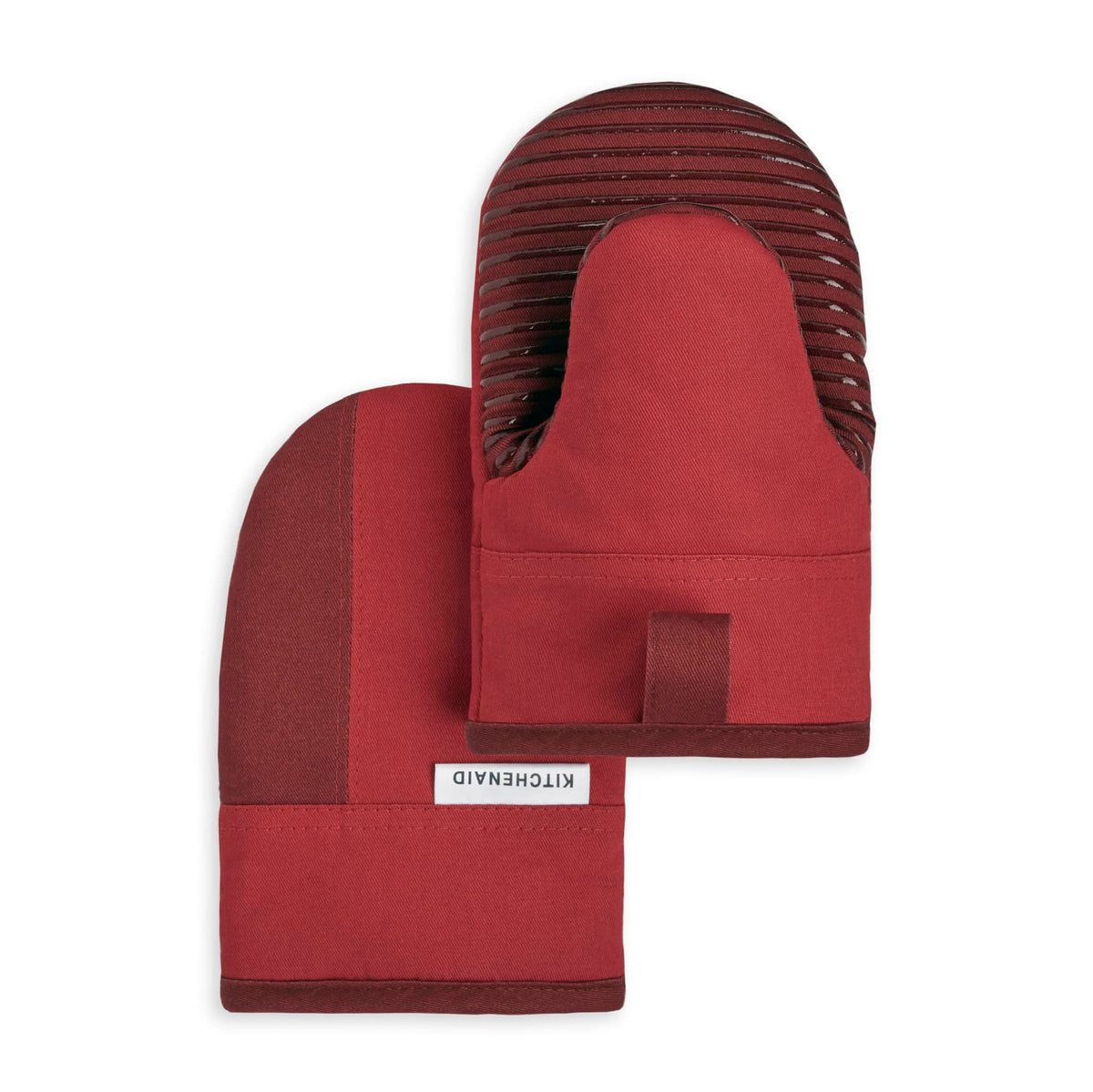 KitchenAid Beacon Two-Tone Non-Slip Mini Oven Mitt Set, Navy/Ink, 5.5"x8", 2 Piece