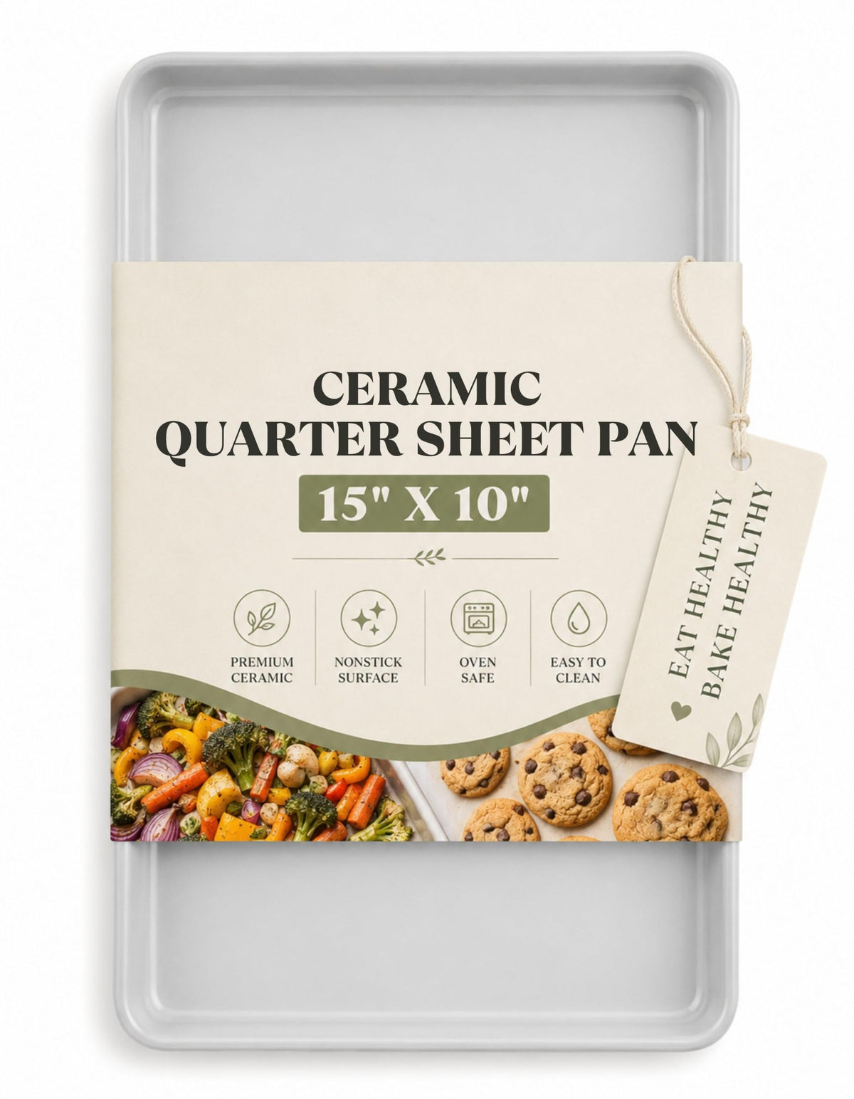 Premium Nonstick Baking Sheet Pans – Set of 3, Heavy-Gauge Carbon Steel, Warp, Dent, and Rust-Resistant – Gourmet Rimmed Half Cookie Sheet Trays, Non-Toxic for Exceptional Baking Performance