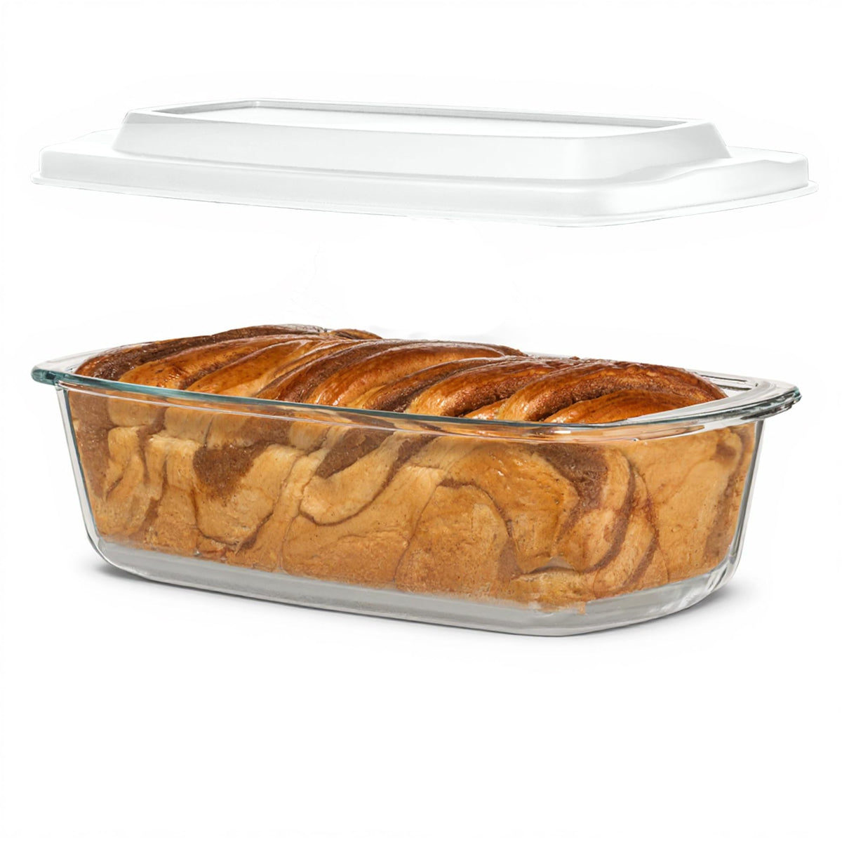 Razab (2 Pack Large 7.6 Cups / 1800 Ml / 1.9 Qt Glass Loaf Pans with Lids