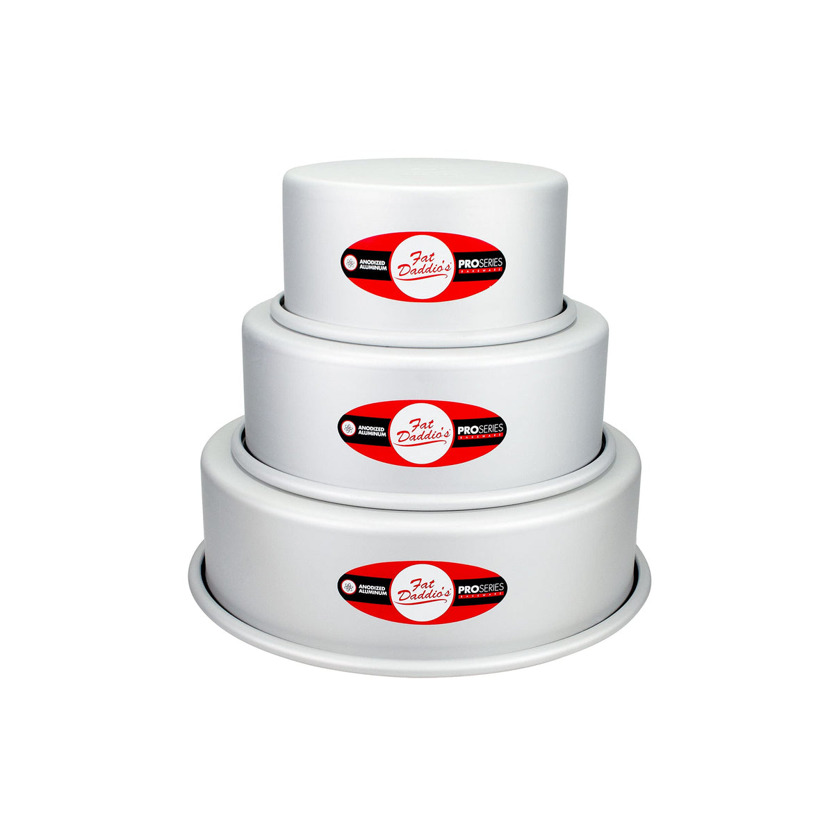 Fat Daddio's Anodized Aluminum Round Cake Pans, 2 Piece Set, 8 x 2 Inch