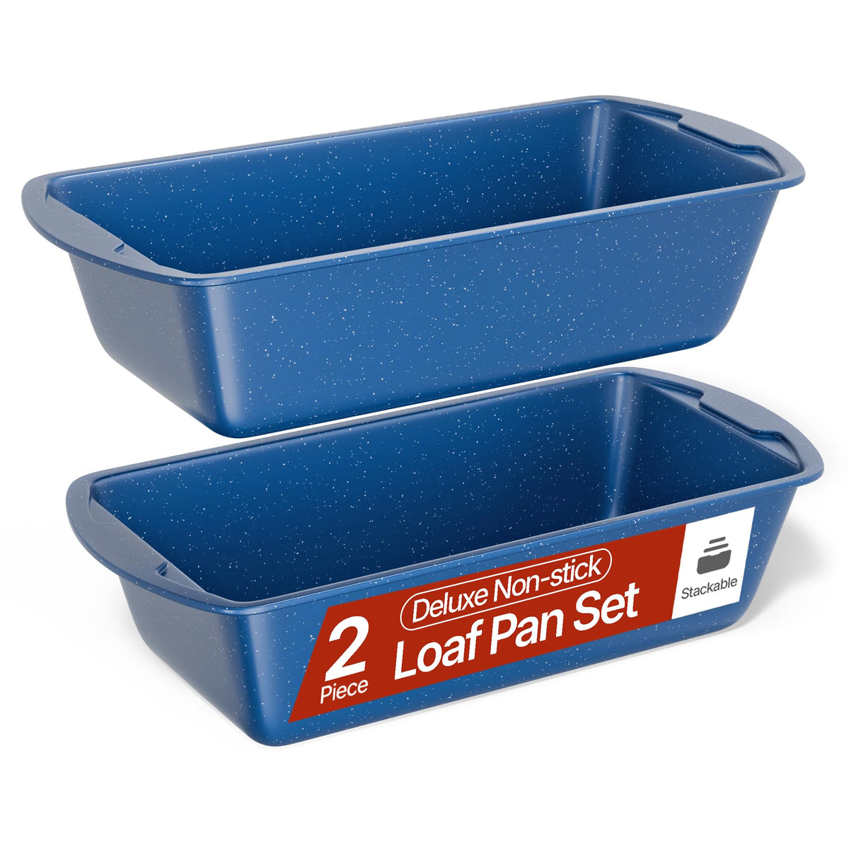 Loaf Pan Set 4-Piece - Deluxe Nonstick Carbon Steel Bakeware for Perfect Bread and Cakes – Dishwasher Safe, Premium Pans for Home Baking