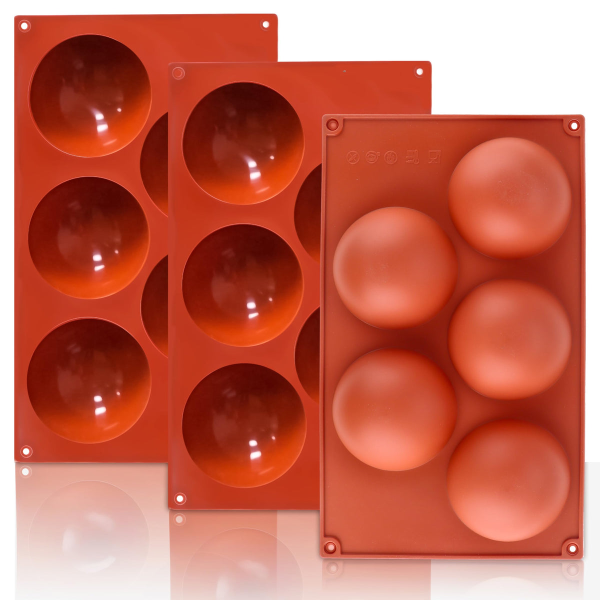 Lerykin Mini 24-Cavity Semi Sphere Silicone Molds Non-Stick, 2 Packs Half Sphere Silicone Baking Molds for Making Jelly, Chocolates and Cake