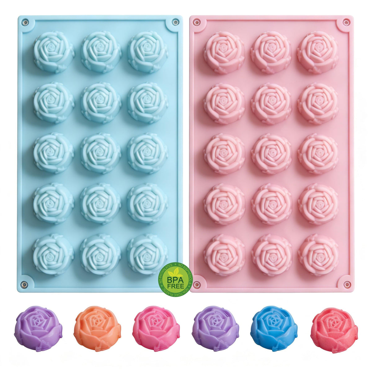3 Pcs Round Chocolate Cookie Molds Set,12-Cavity Silicone Mold with 30 Clear Treat Boxes, Round Baking Mold for Candy, Mini Cake, Individually Wrapped Cakesicle Party Favor Packaging