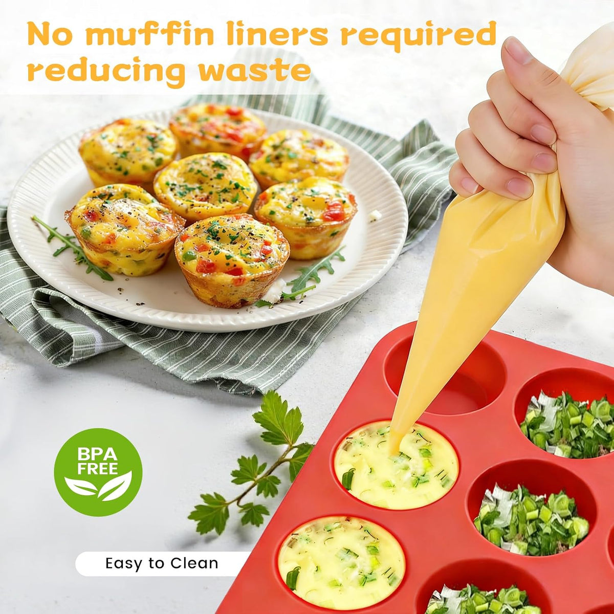 12 Cups Silicone Muffin Pans for Baking Cupcake Pan Nonstick Silicone Molds