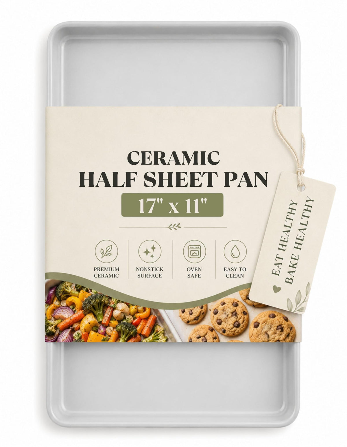Premium Nonstick Baking Sheet Pans – Set of 3, Heavy-Gauge Carbon Steel, Warp, Dent, and Rust-Resistant – Gourmet Rimmed Half Cookie Sheet Trays, Non-Toxic for Exceptional Baking Performance