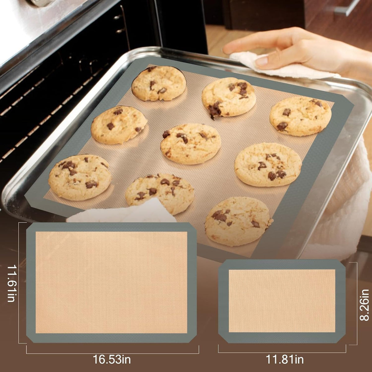 Koolstuffs Silicone Baking Mat, Nonstick and Reusable, 3 Pack