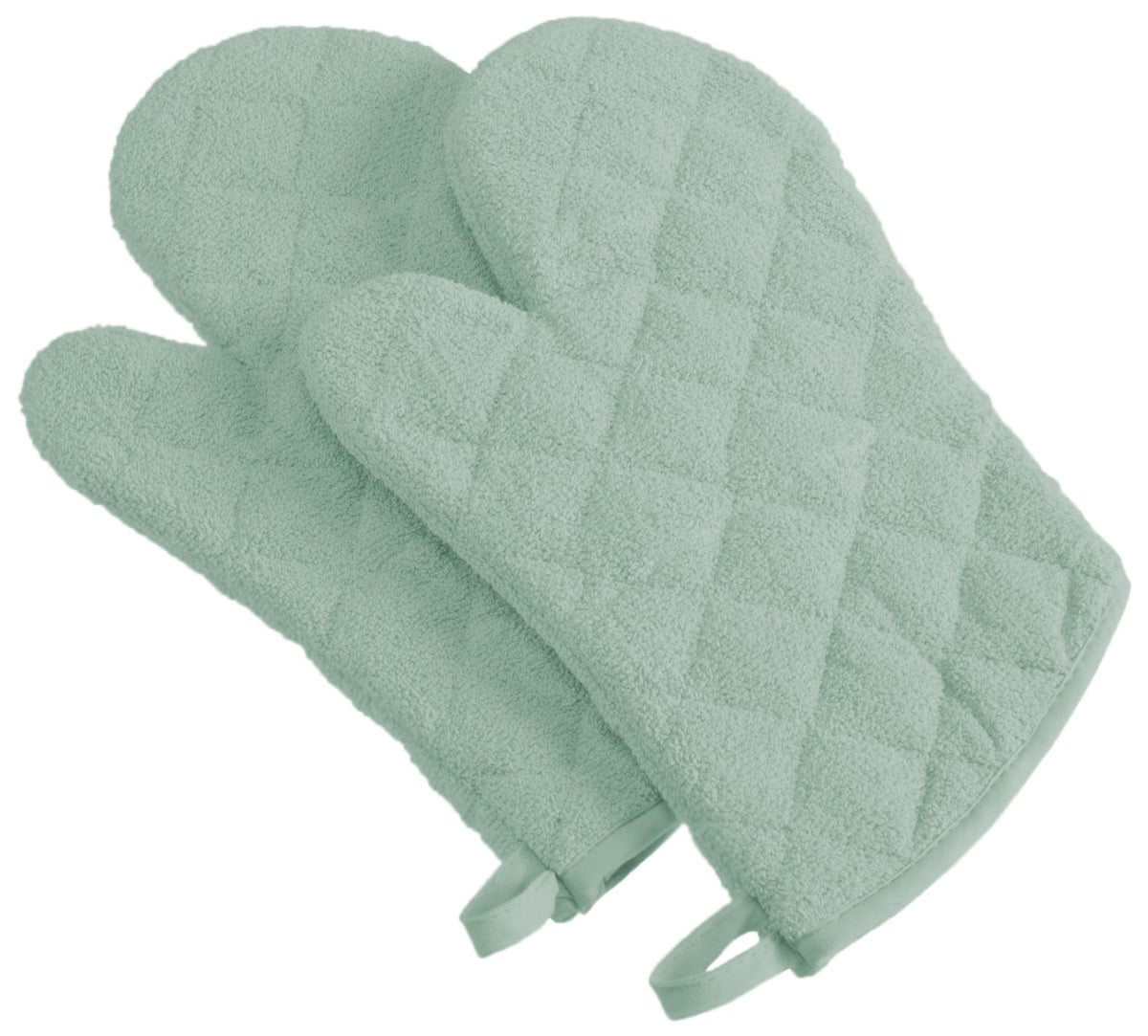DII Basic Terry Collection 100% Cotton Quilted, Oven Mitt, Nautical Blue, 2 Piece
