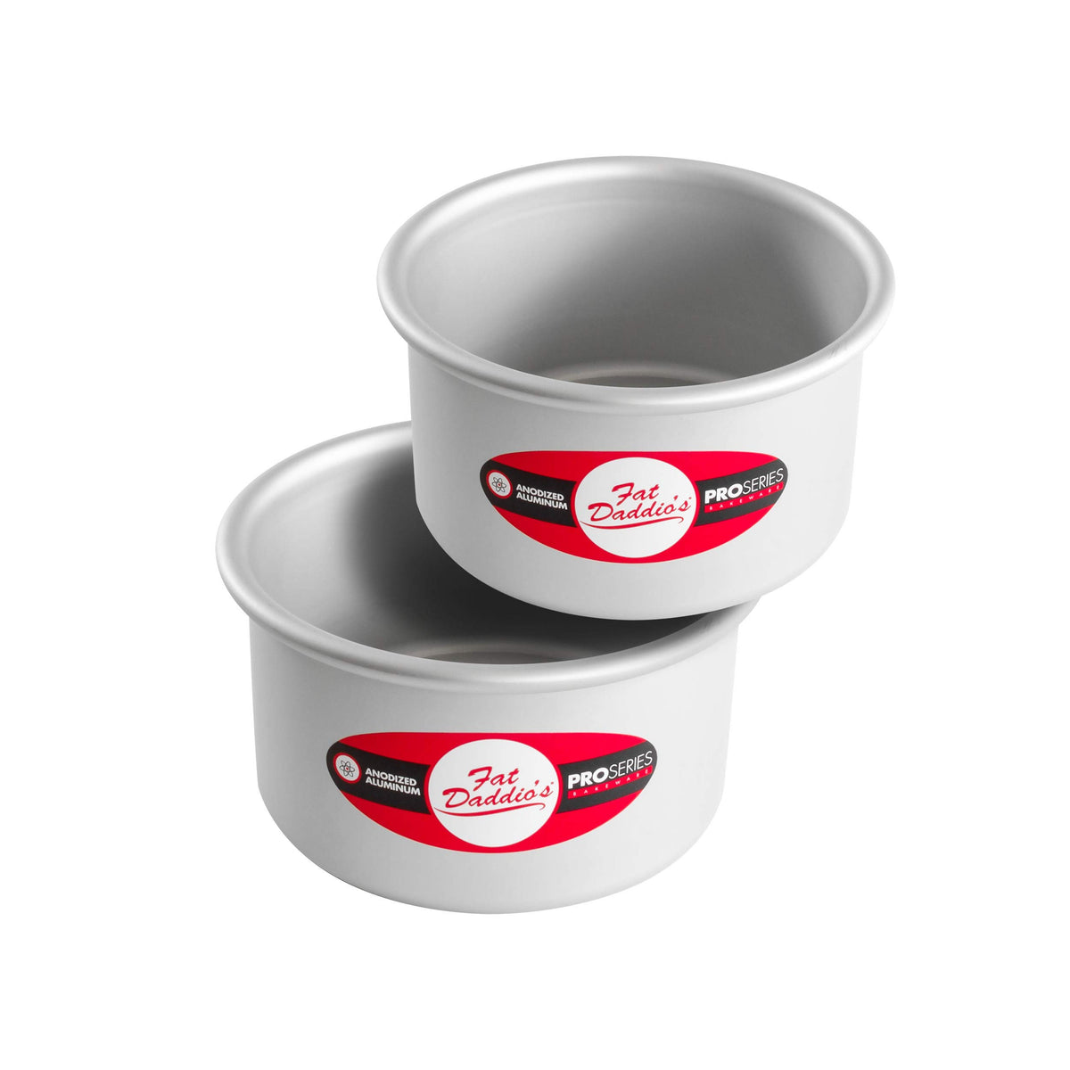 Fat Daddio's Anodized Aluminum Round Cake Pans, 2 Piece Set, 8 x 2 Inch