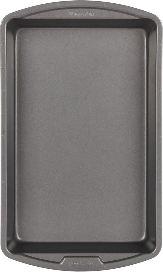 Good Cook Everyday Baking Pan with Scratch-Resistant Metal-Utensil Safe Nonstick, 7 x 11-Inch, Gray