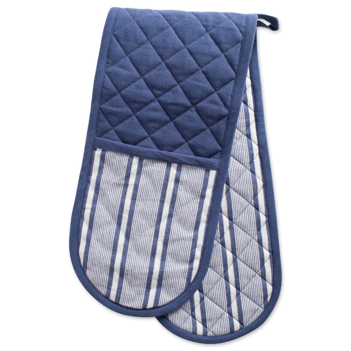 DII Double Strip Chef Kitchen Cooking & Baking Collection, Double Oven Mitt, 35x7.5, Mineral Gray