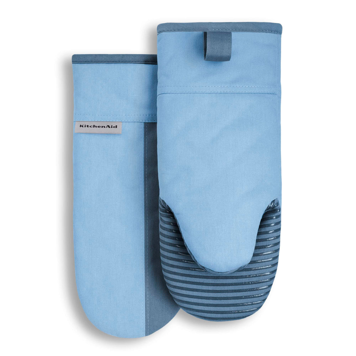 KitchenAid Beacon Two-Tone Non-Slip Oven Mitt Set, Pistachio/Graphite Green, 5.75"x13", 2 Piece