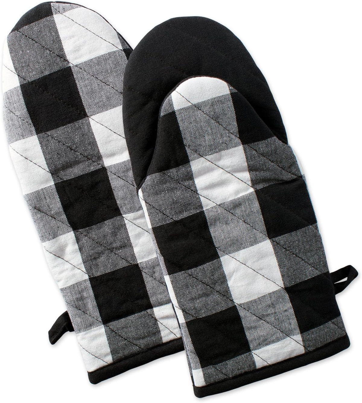 DII Buffalo Check Kitchen Collection, Classic Farmhouse Kitchen Set, Oven Mitt, Black & White, 2 Piece