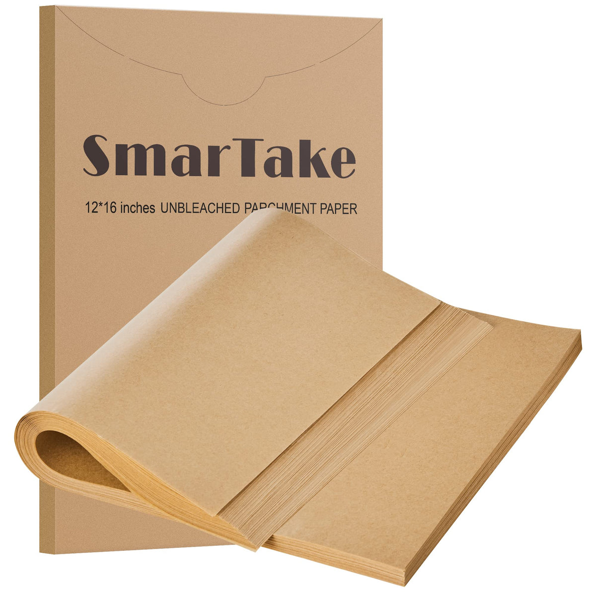 SMARTAKE 200 Pcs Parchment Paper Baking Sheets, 12x16 Inches, Non-Stick