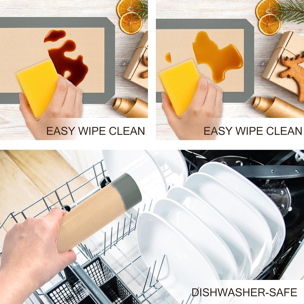 Koolstuffs Silicone Baking Mat, Nonstick and Reusable, 3 Pack