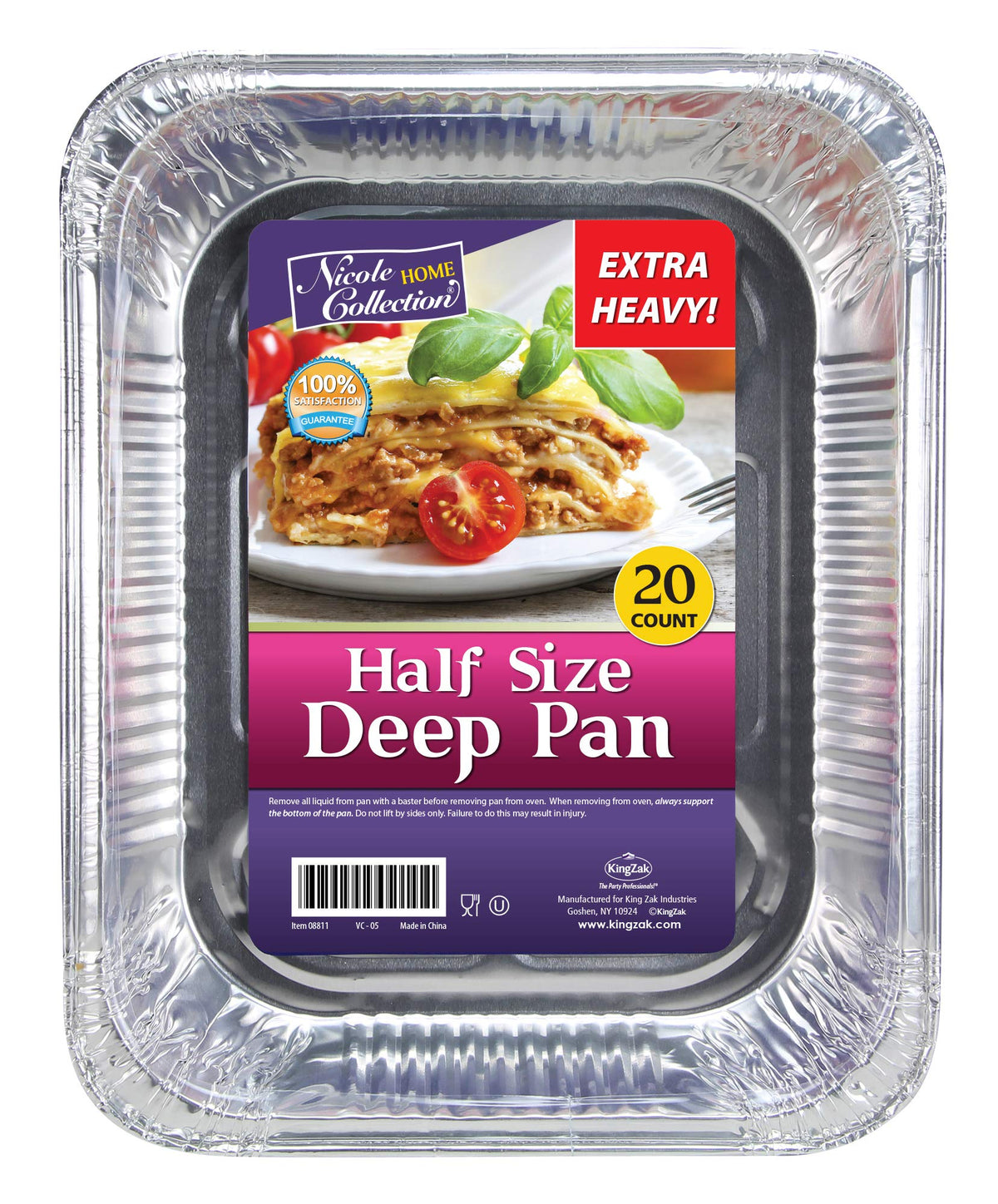 Aluminum Pans Half Size, 9X13, Extra Heavy Duty Disposable Foil Pans For Baking (30 Pack) Roasting & Chafing, Deep Tin Foil Bakeware, Steam Table Tray, Cookware, Food Prepping, Cake & Oven Pan