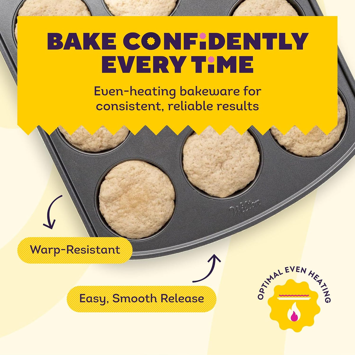 Wilton Gold Non-Stick Muffin Top Pan, Made Without PFAS, 11 x 16 in