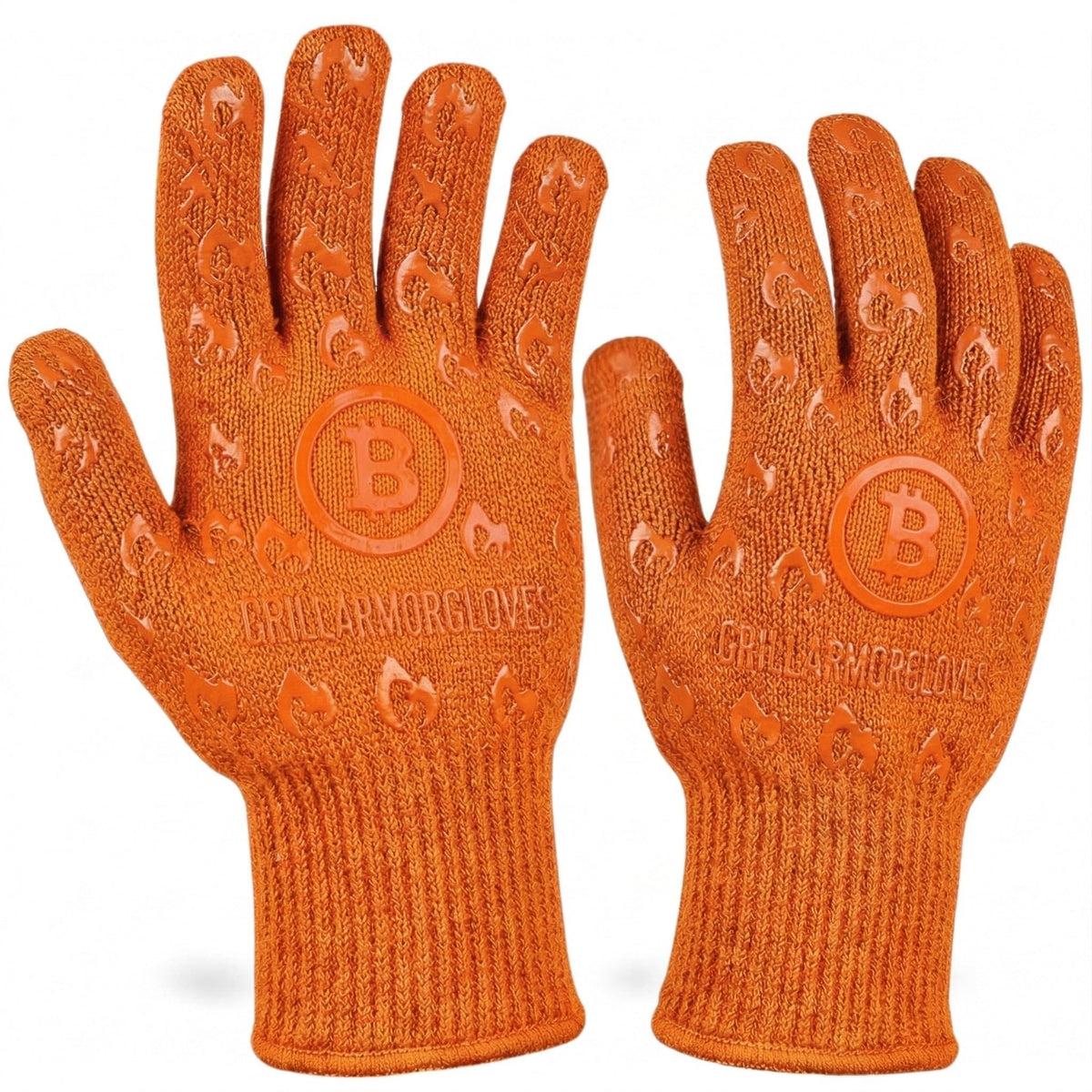 Oven Gloves with Fingers - 932°F Extreme Heat Proof and Cut Resistant Mitts for Kitchen, BBQ, Grill, Baking, Fire Pit - EN407 Certified with Non-Slip Silicone Grip and Cotton Lined for Comfort