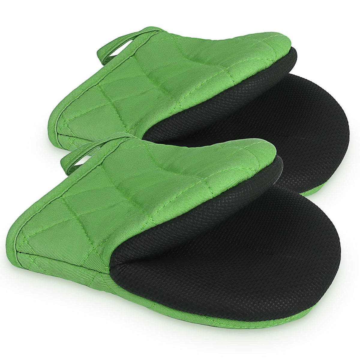 Goldmeet Mini Oven Mitts 2-Pack, 7"x5.5", 500°F Silicone Grip, Gray
