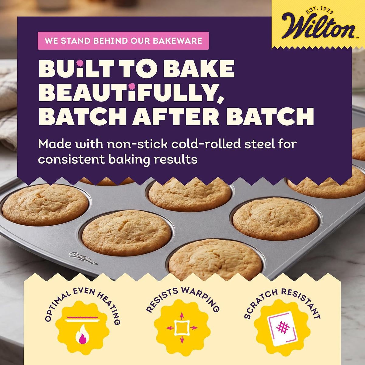 Wilton Gold Non-Stick Muffin Top Pan, Made Without PFAS, 11 x 16 in