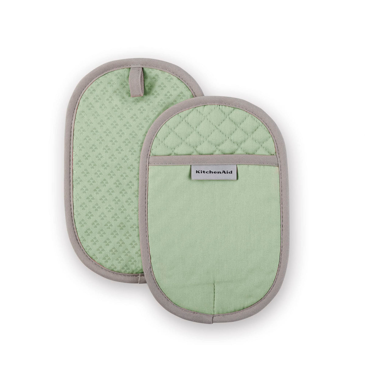 KitchenAid Asteroid Pot Holder 2-Pack Set, Pebbled Palm Green, 6.5"x10"