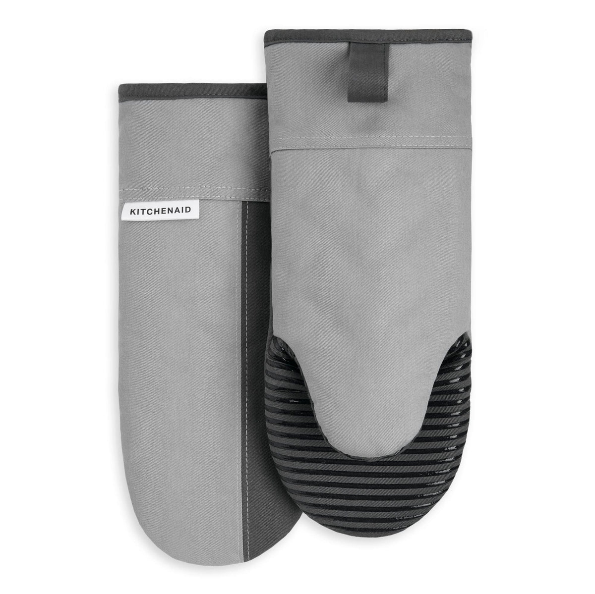 KitchenAid Beacon Two-Tone Non-Slip Oven Mitt Set, Passion Red/Bordeaux, 5.75"x13", 2 Piece