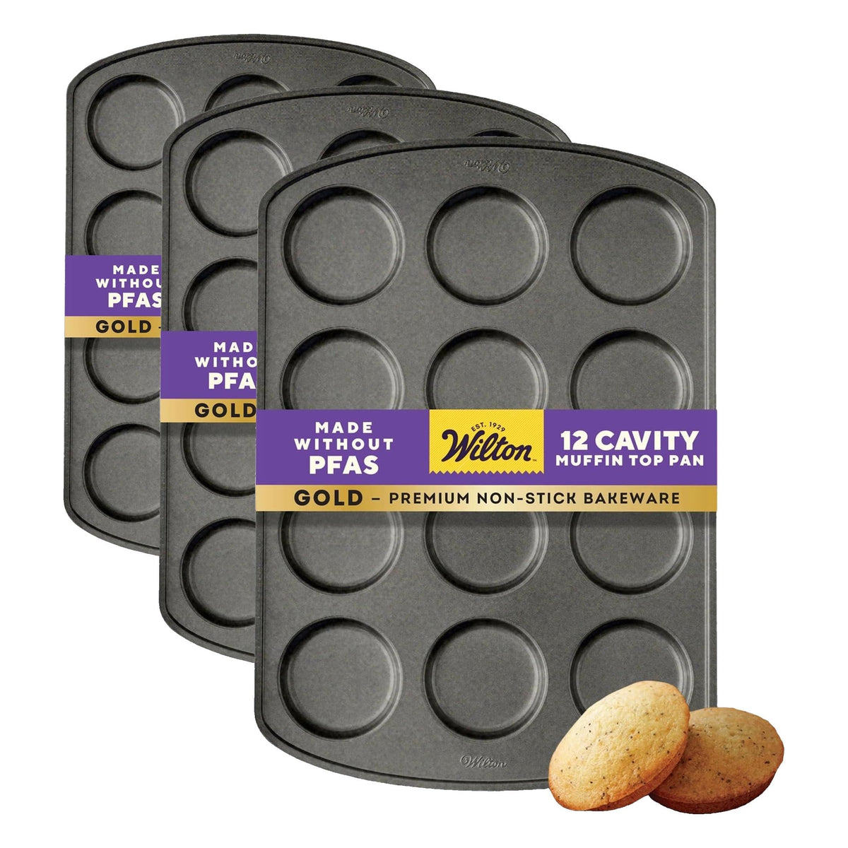 Wilton Gold Non-Stick Muffin Top Pan, Made Without PFAS, 11 x 16 in