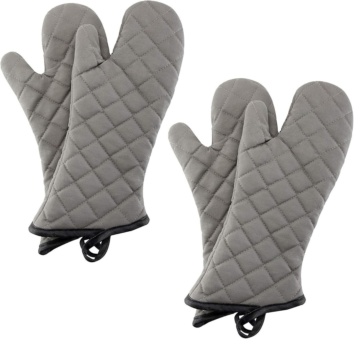 ARCLIBER Gray 16" Quilted Terry Oven Mitts 2 Pairs Heat Resistant