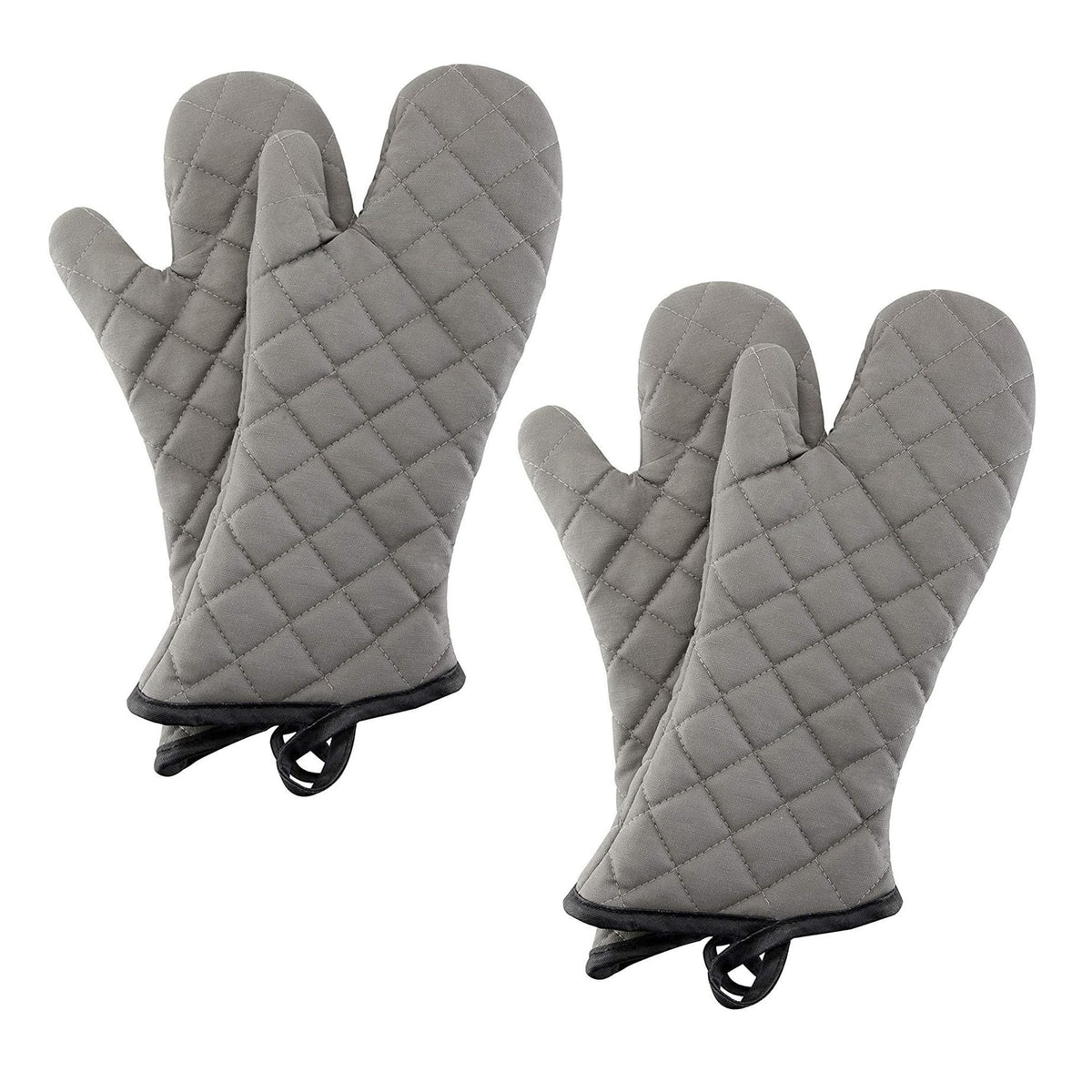 ARCLIBER Gray 16" Quilted Terry Oven Mitts 2 Pairs Heat Resistant