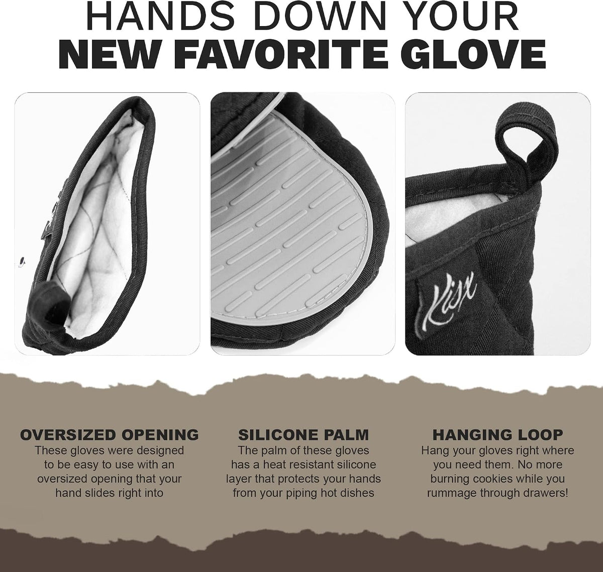 Oven Mitts Heat Resistant – (Black Color) Mini Oven Mitts, Silicone Gloves Heat Resistant, Kitchen Gloves for Cooking, Silicone Oven Mitts & Pot Holders Sets, Kitchen Pot Holders & Oven Mitts Sets