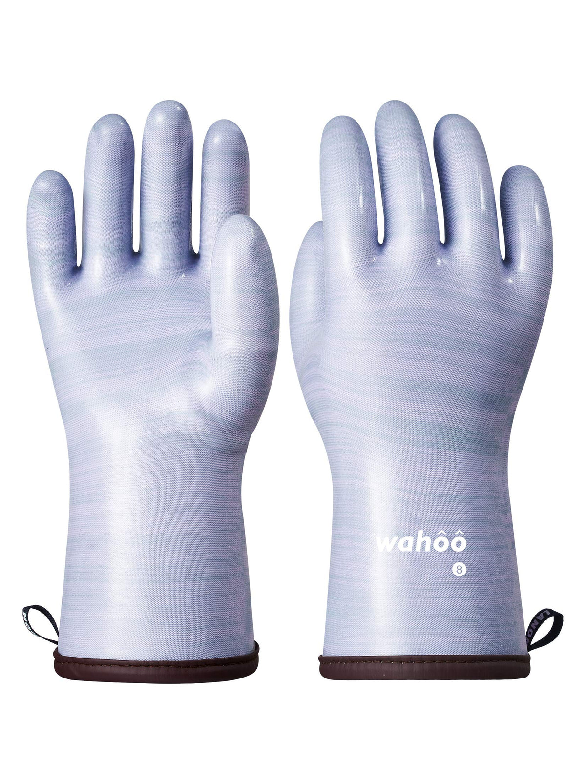 LANON Wahoo Liquid Silicone Oven Mitts,Heat Resistant Gloves,White,L/9