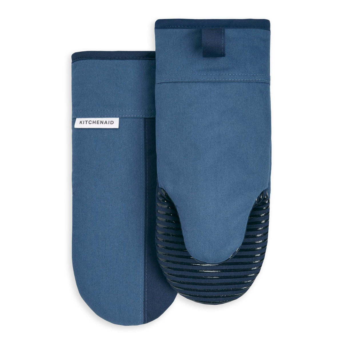 KitchenAid Beacon Two-Tone Non-Slip Oven Mitt Set, Pistachio/Graphite Green, 5.75"x13", 2 Piece