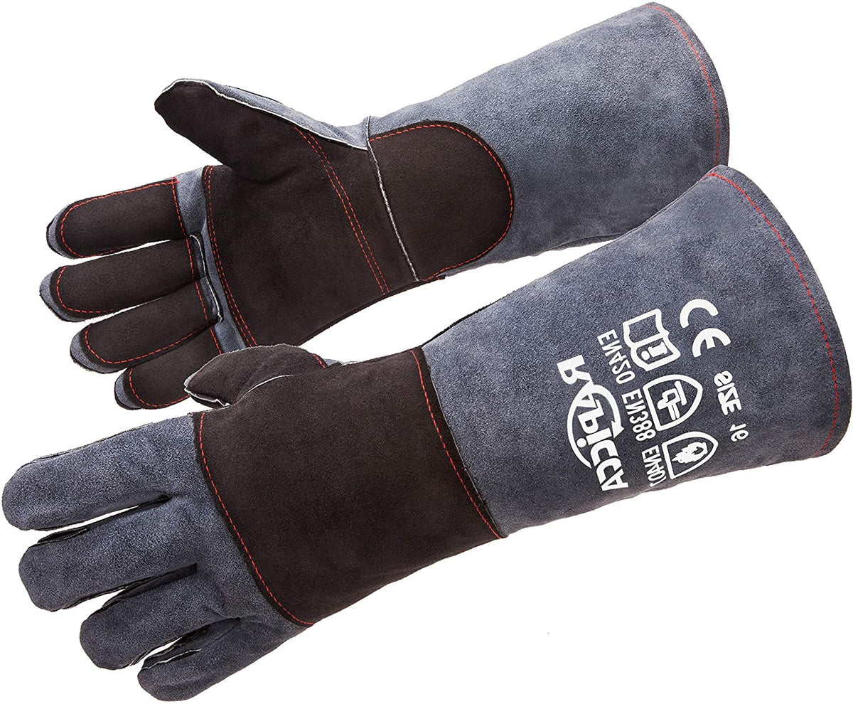 RAPICCA Welding Gloves for Men, 932°F Fireproof Leather, 16 in Blue