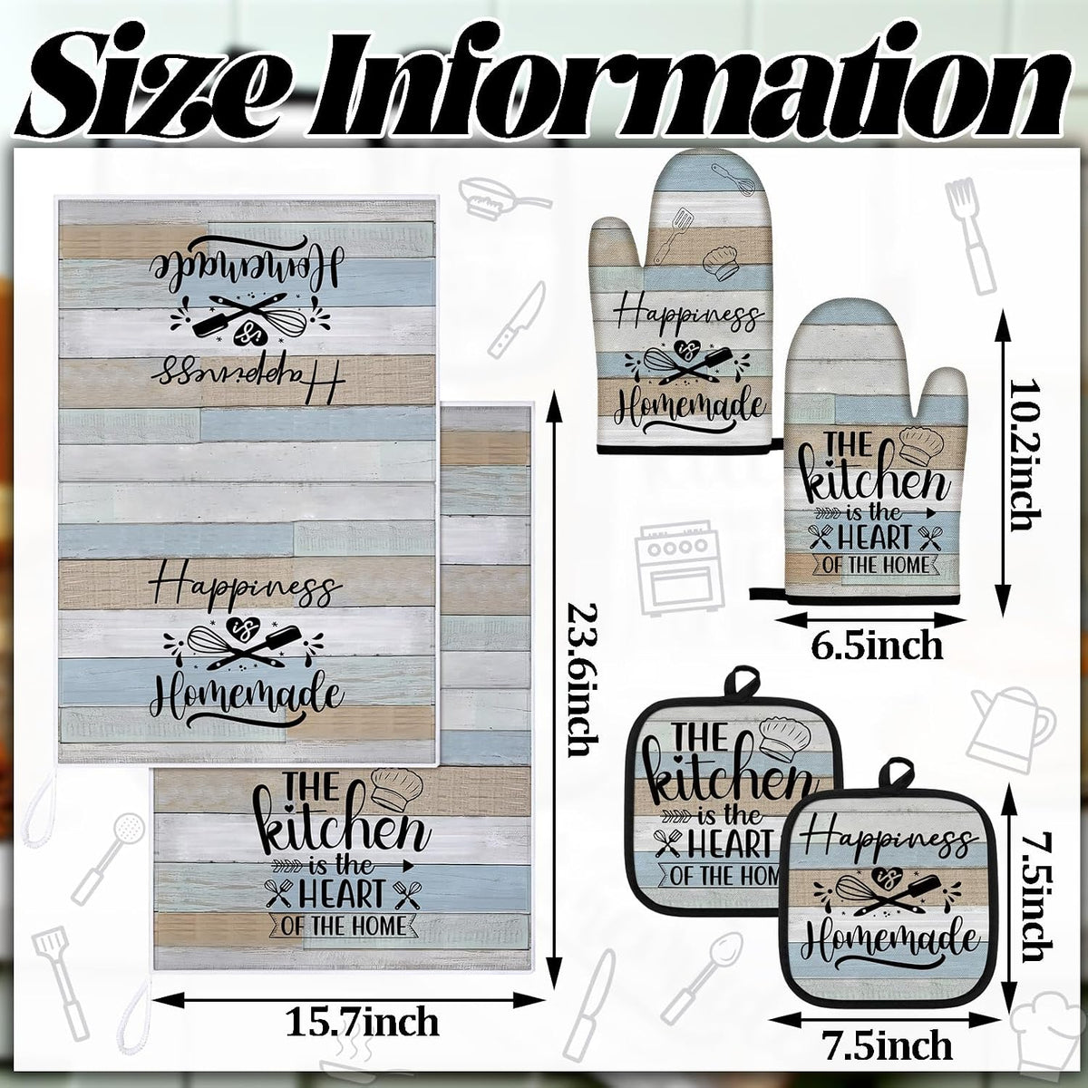 Sratte 6 Pcs Farmhouse Kitchen Decor Accessories Set