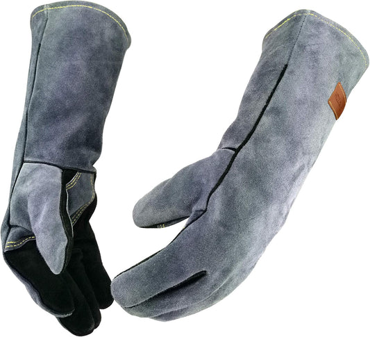WZQH 16 In,932℉,Welding Gloves,Fireplace Glove,Fire & Heat Resistant,L